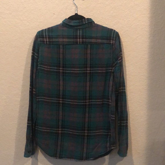 Modern amusement long sleeve green plaid flannel - Picture 2 of 2